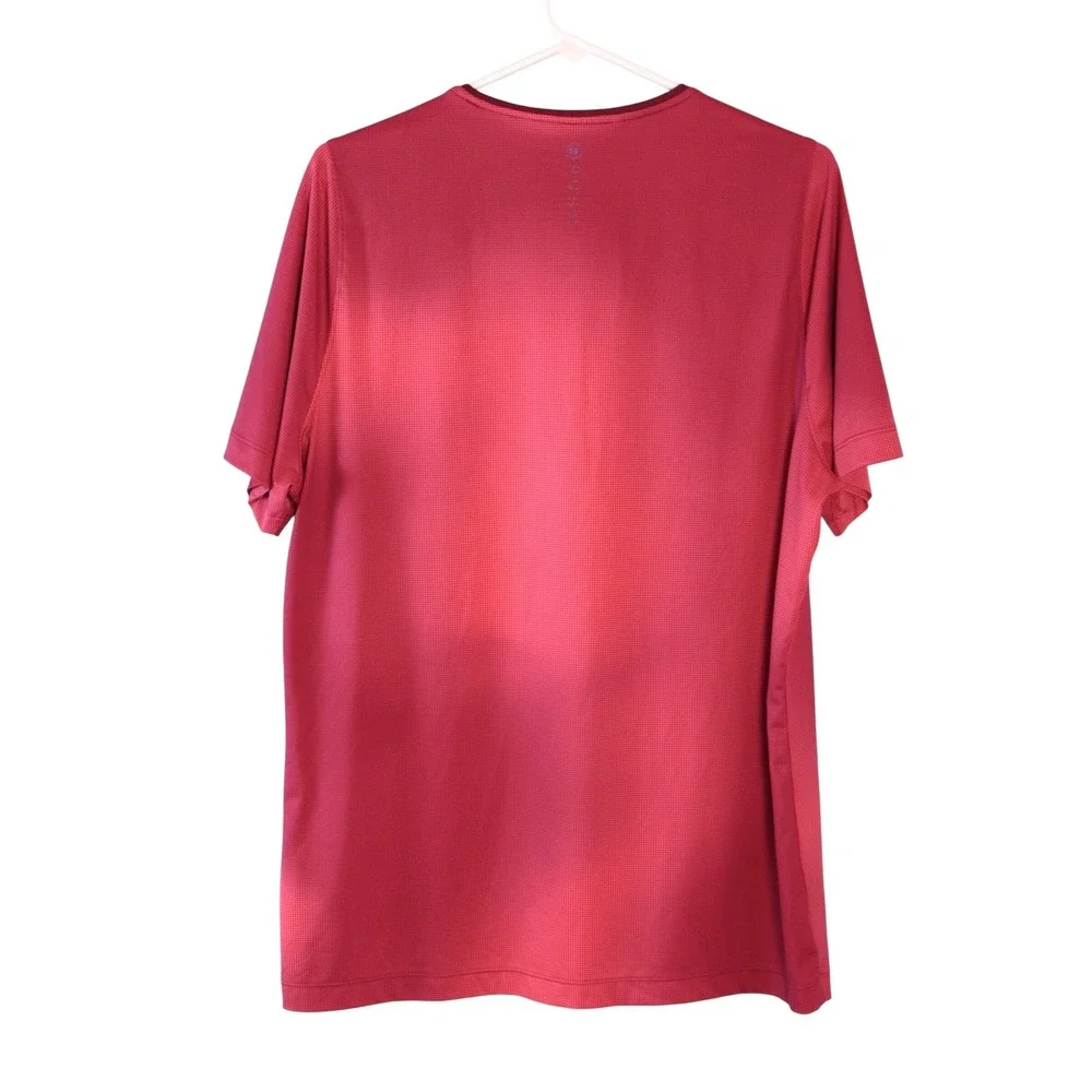 Under Armour Men L  The UA Rush Tee Red Fitted‎ Heat Gear Celliant Gradient Red